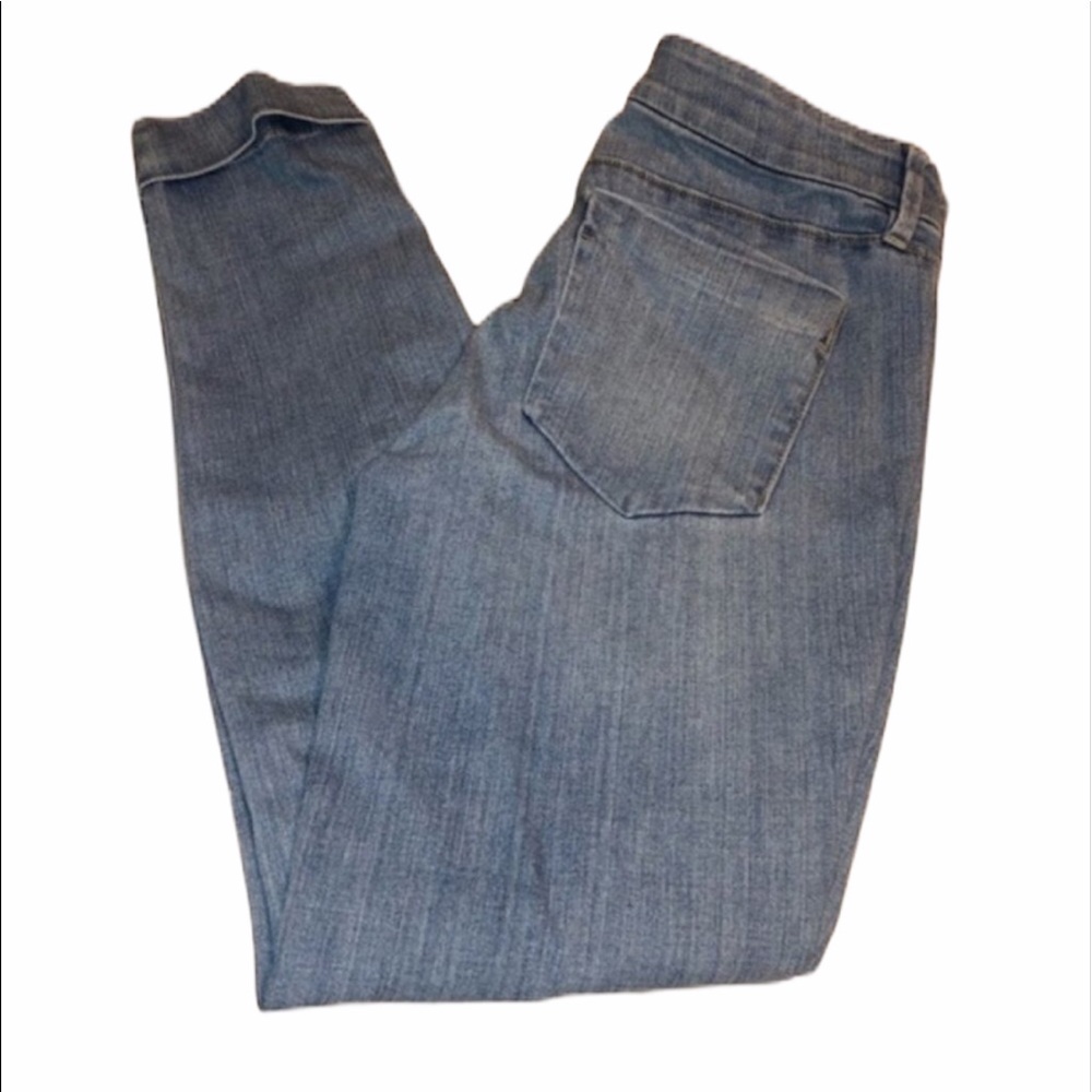 LOFT LIGHT WASH CUFFED SKINNY JEANS 2 XS